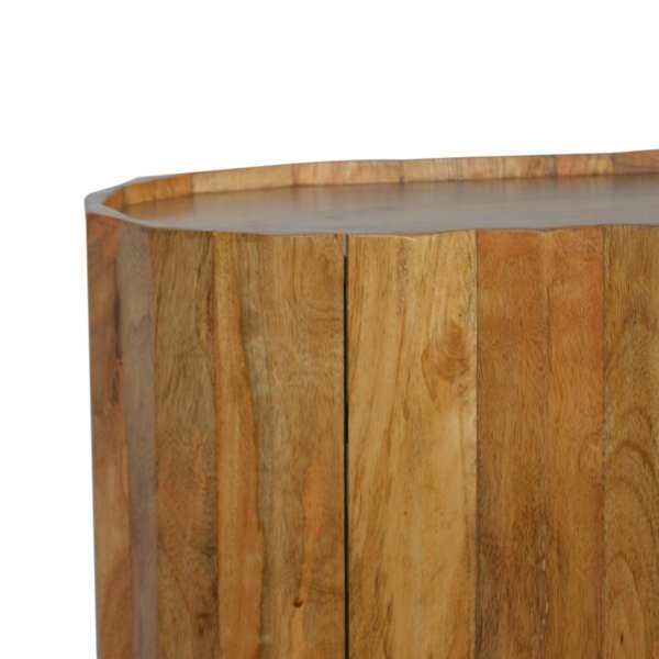 Solid Mango Wood Natural Finished 2 Door Ridged Cabinet - Image 5