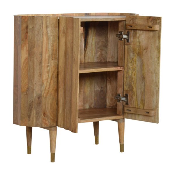 Solid Mango Wood Natural Finished 2 Door Ridged Cabinet - Image 6