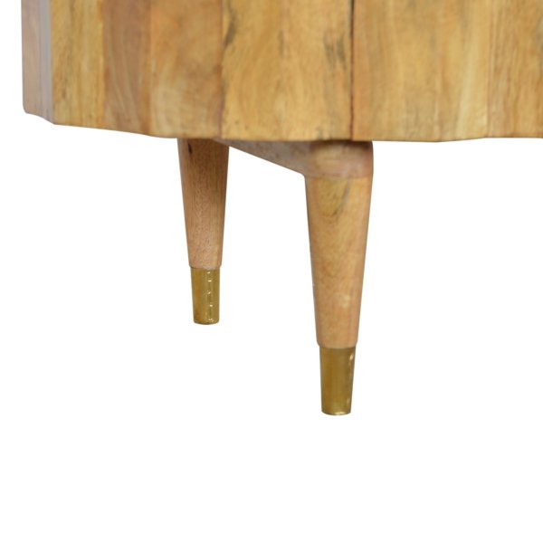 Solid Mango Wood Natural Finished Ridged Media Unit - Image 7