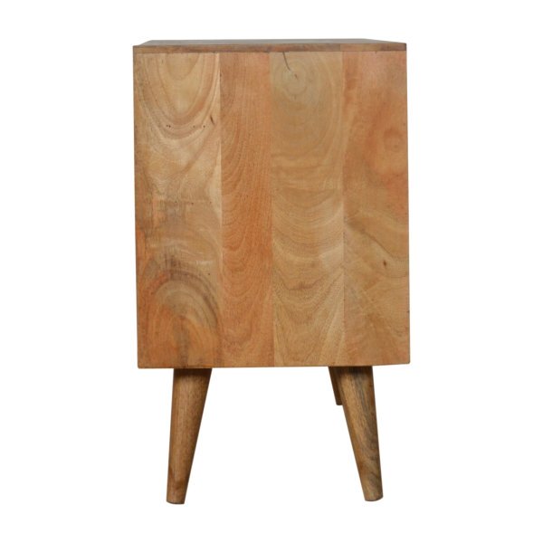 Solid Mango Wood Oak Finished 4 Drawer 1 Rattan Door Larissa Cabinet - Image 8