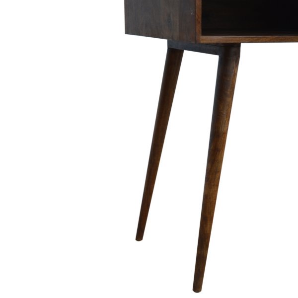 Solid Mango Wood Chestnut Finished 1 Drawer 1 Slot Writing Desk - Image 6
