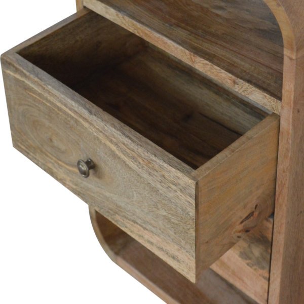 Solid Mango Wood Oak Finished 2 Drawer London Bedside - Image 4