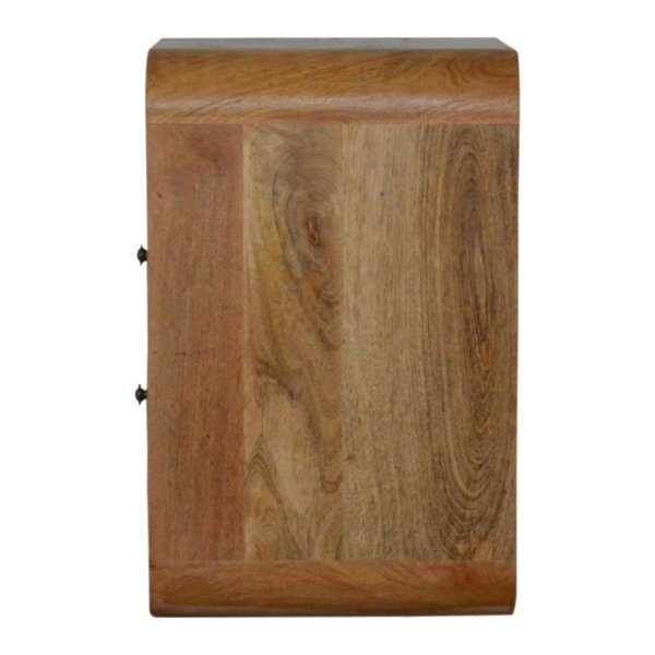 Solid Mango Wood Oak Finished 2 Drawer London Bedside - Image 8
