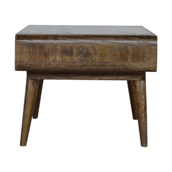 Solid Mango Wood Curved Grey Washed Coffee Table - Image 9