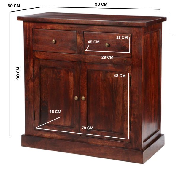 Jaipur Dark Mango 2 Door Sideboard - Image 3