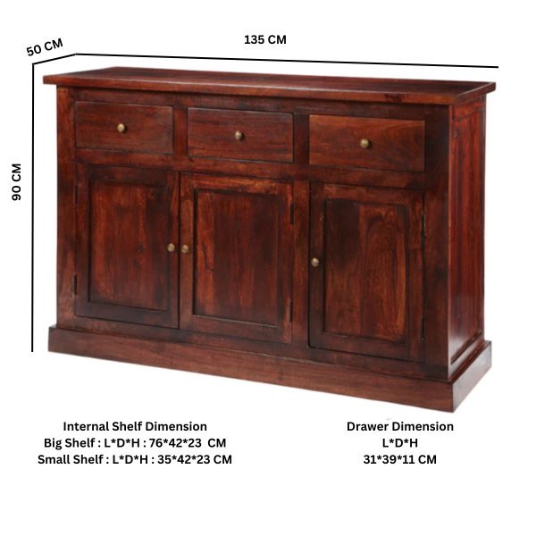 Jaipur Dark Mango Large Sideboard - Image 3