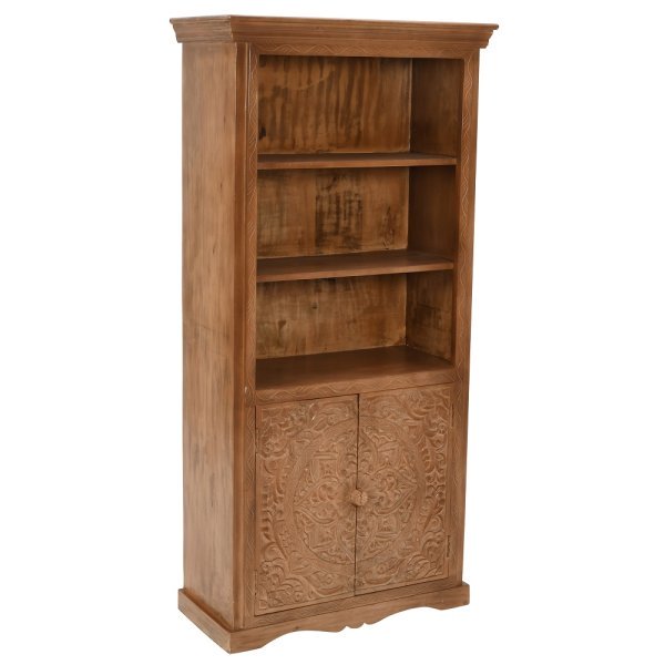 Artwork Mango Wood Large Corner Bookcase - Image 3