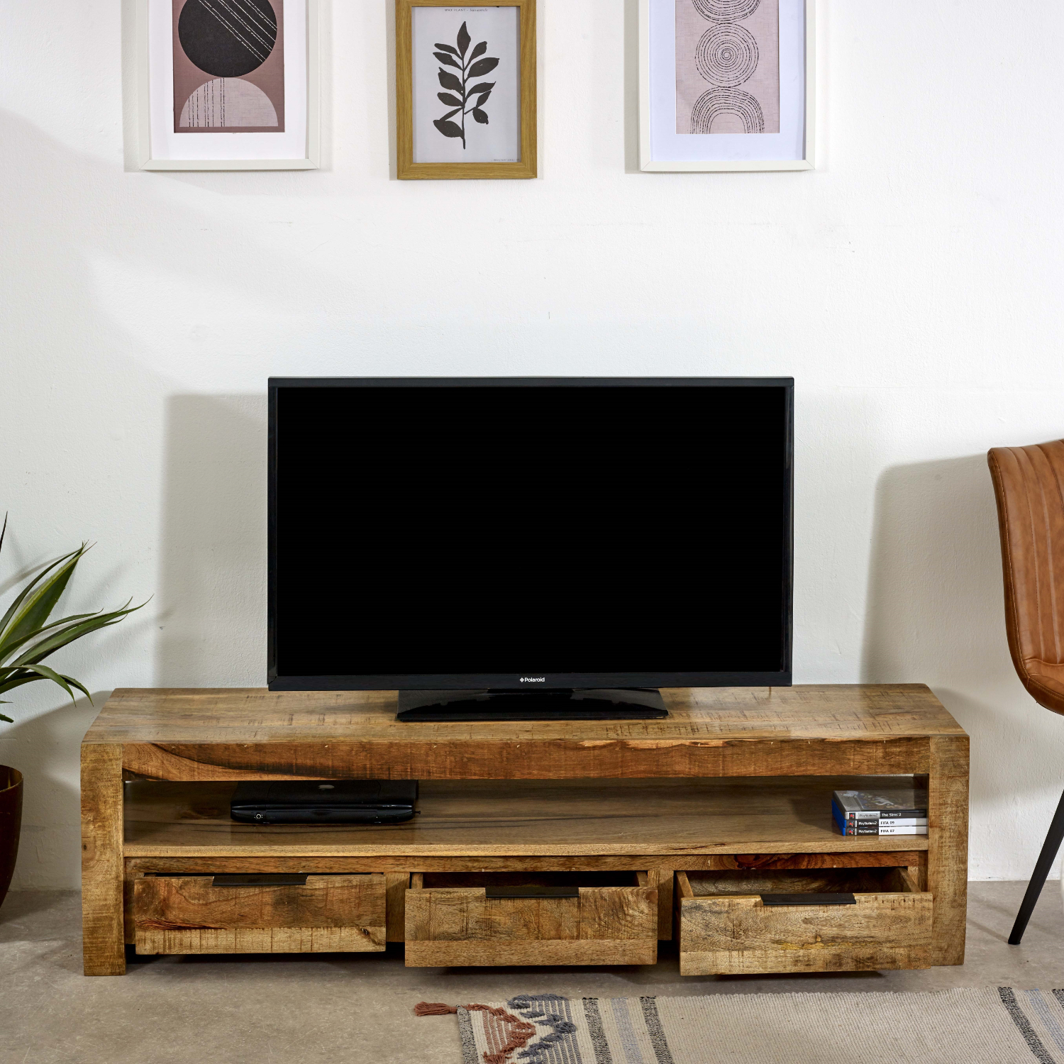 Surrey Solid Wood Large Tvc With 3 Drawers - Image 6