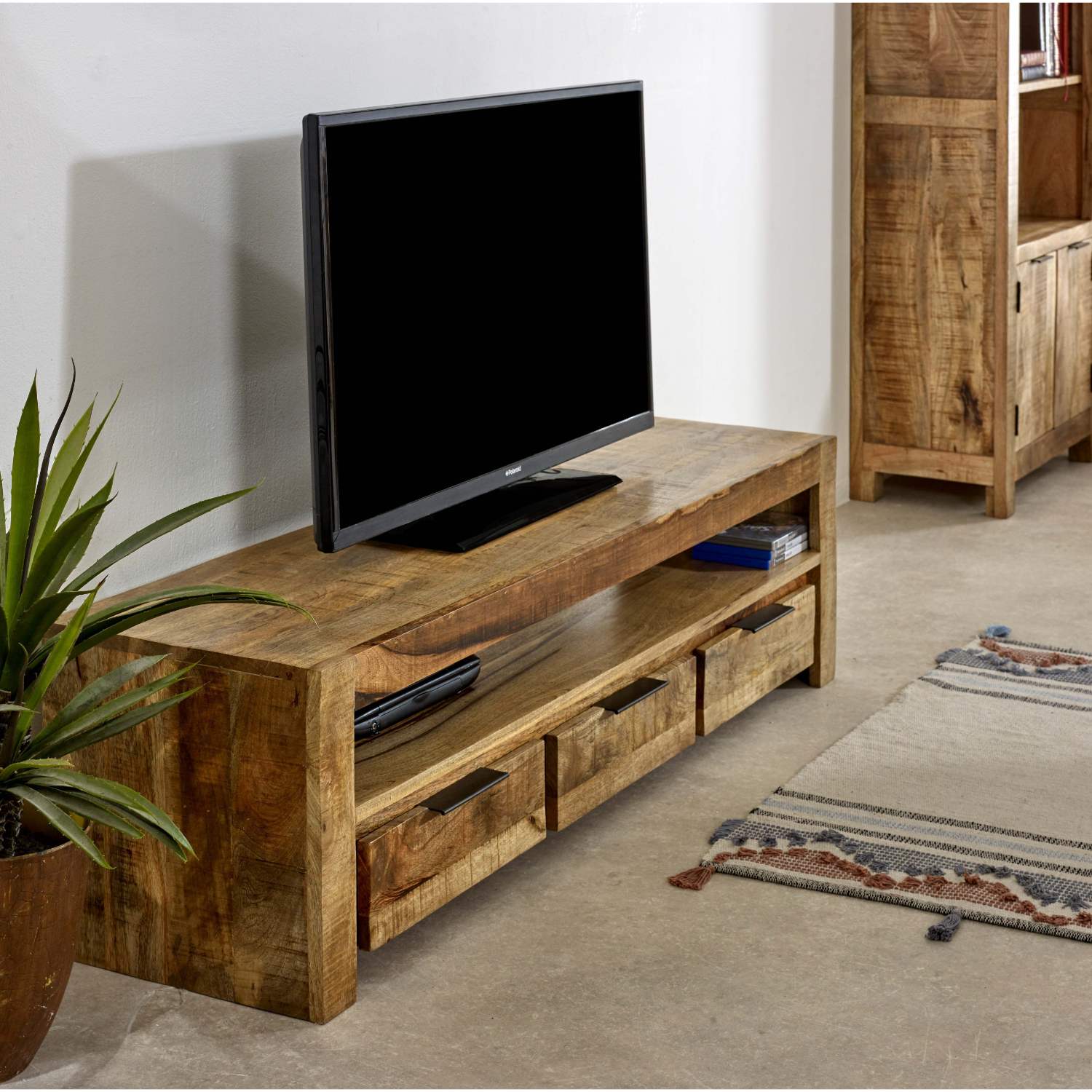 Surrey Solid Wood Large Tvc With 3 Drawers - Image 7