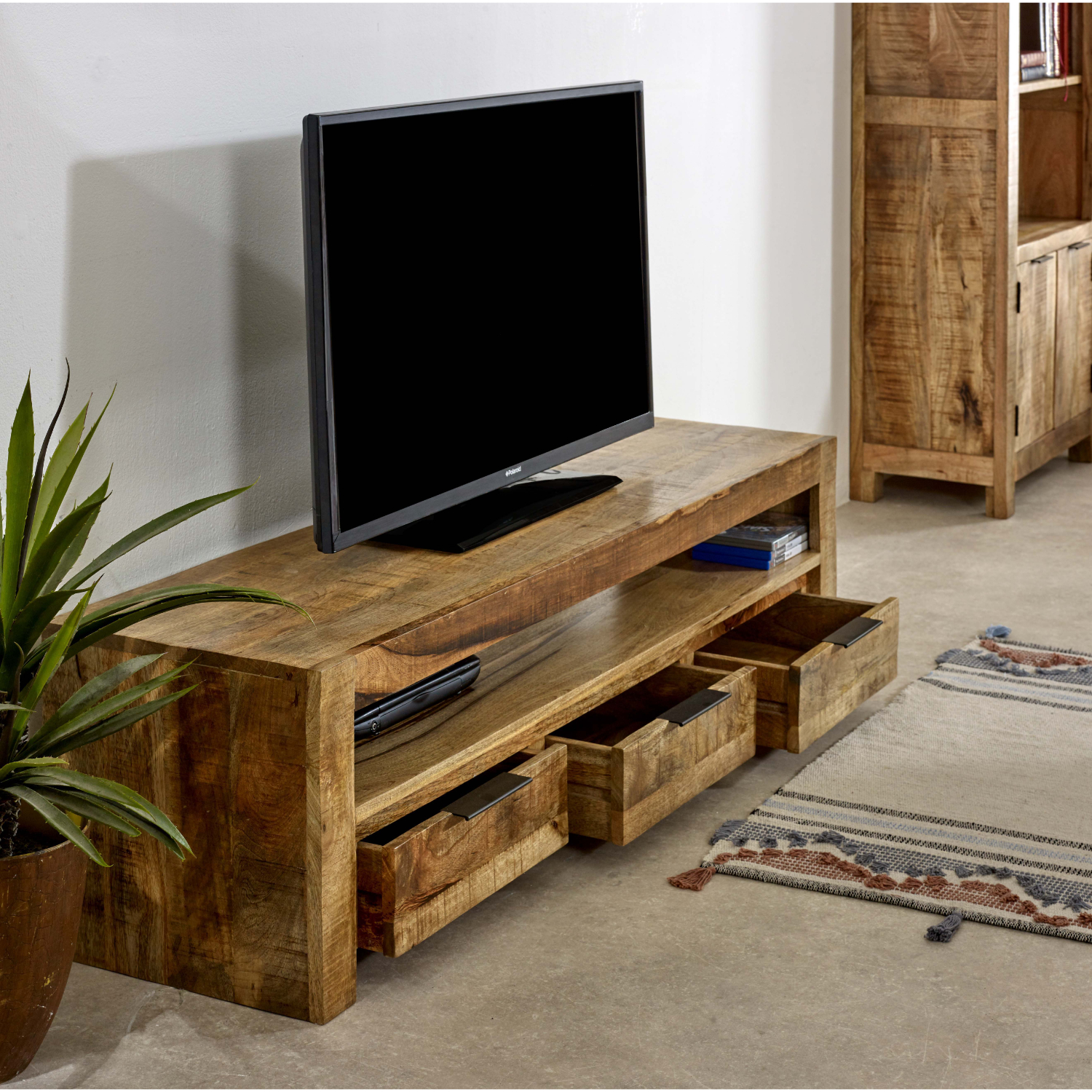 Surrey Solid Wood Large Tvc With 3 Drawers - Image 8