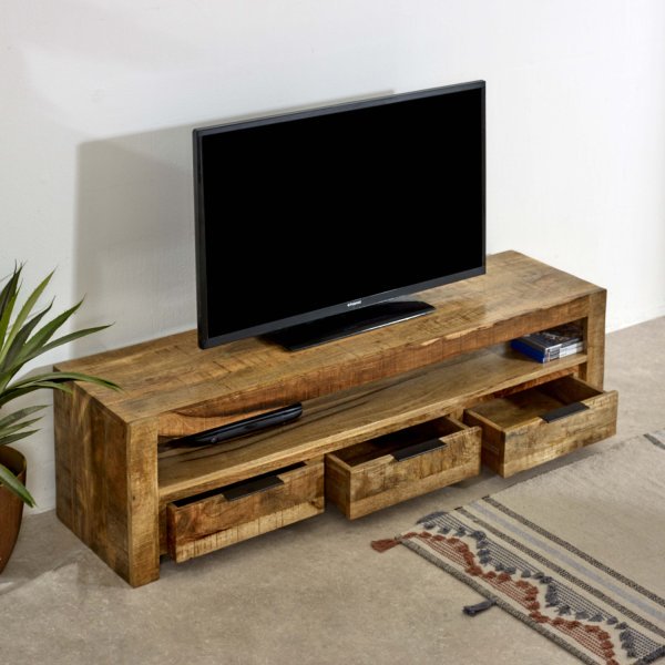 Surrey Solid Wood Large Tvc With 3 Drawers - Image 2