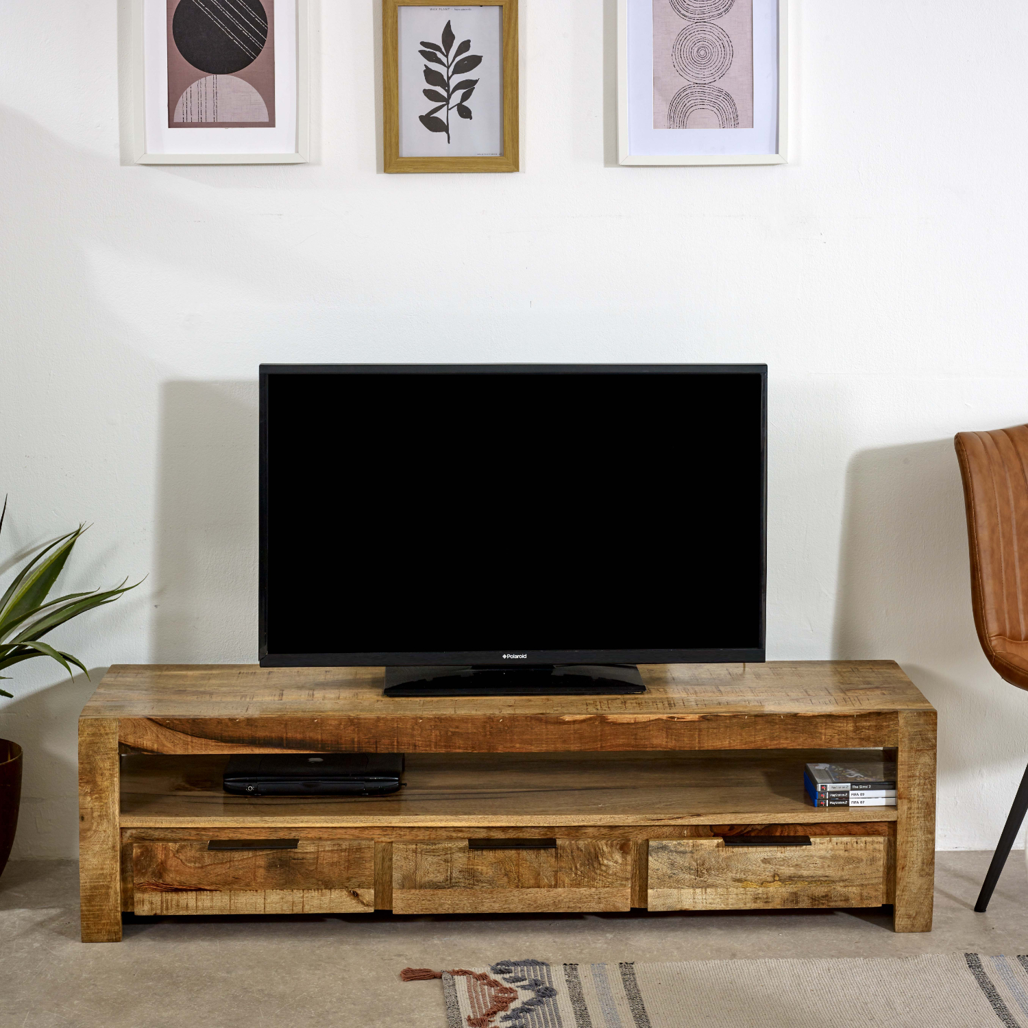 Surrey Solid Wood Large Tvc With 3 Drawers - Image 3