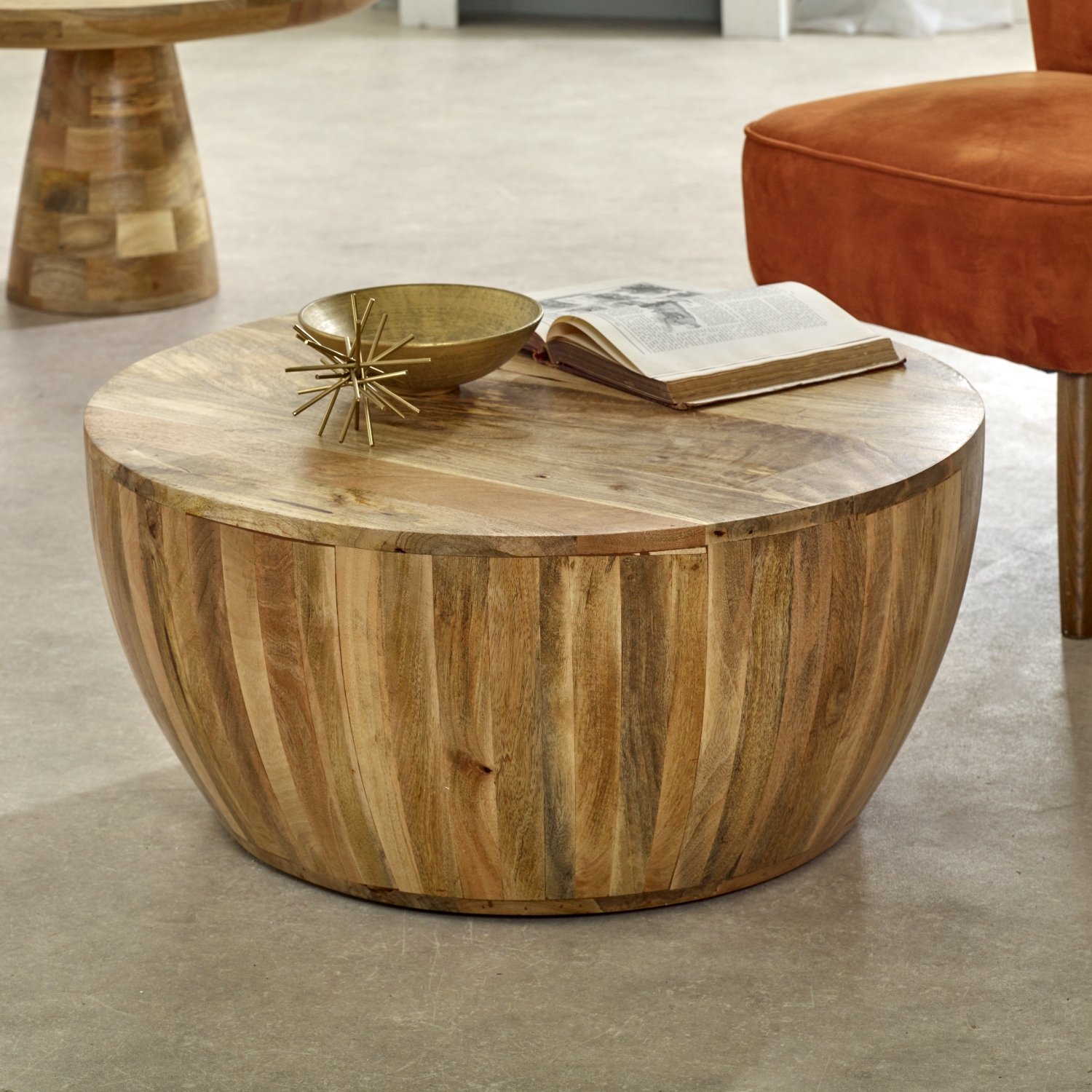 Surrey Solid Wood Drum Coffee Table - Image 5
