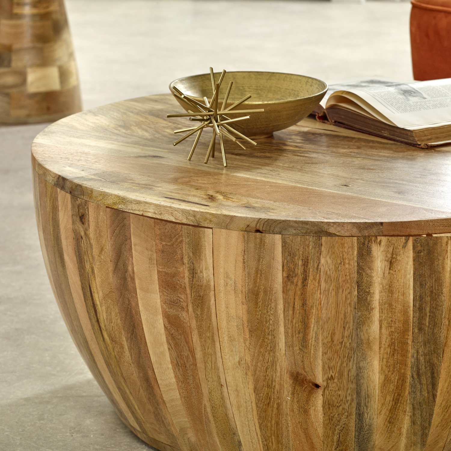 Surrey Solid Wood Drum Coffee Table - Image 2