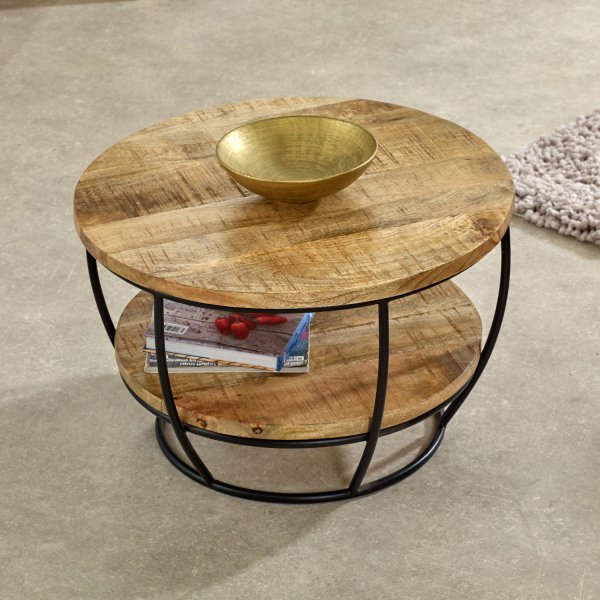 Surrey Solid Wood & Metal Coffee Table With Shelf - Image 6