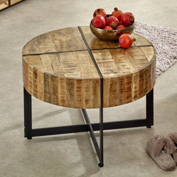 Surrey Solid Wood Coffee Table With Metal Legs - Image 5