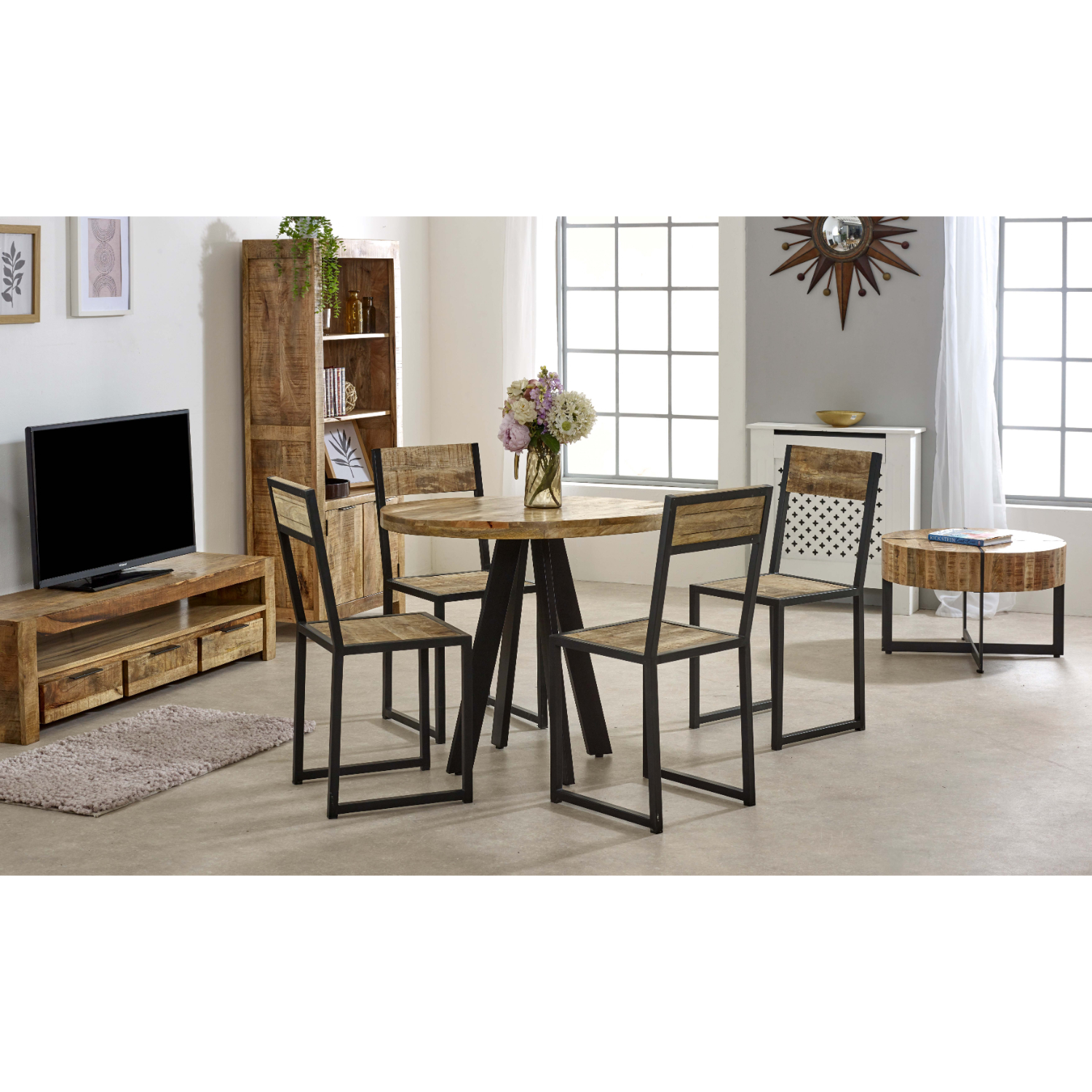 Surrey Solid Wood Coffee Table With Metal Legs - Image 8