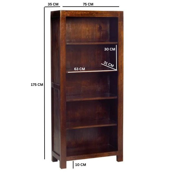 Toko Dark Mango Large Open Bookcase - Image 3