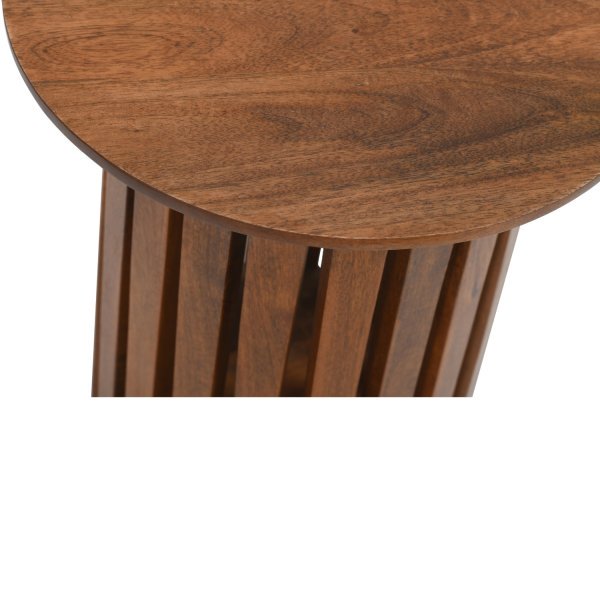 Slatted Mango Wood Side Table - Image 3