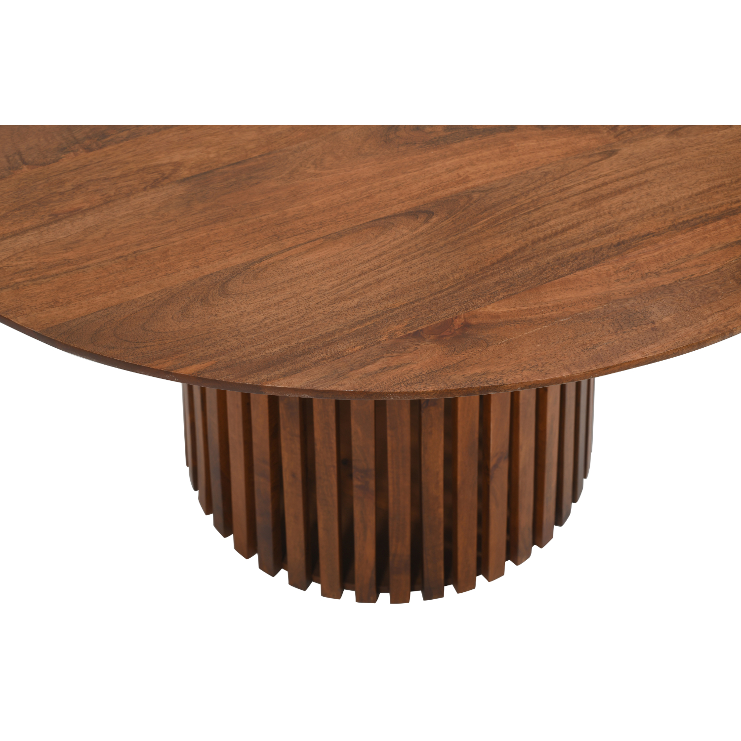Slatted Mango Wood Round Dining Table - Image 3