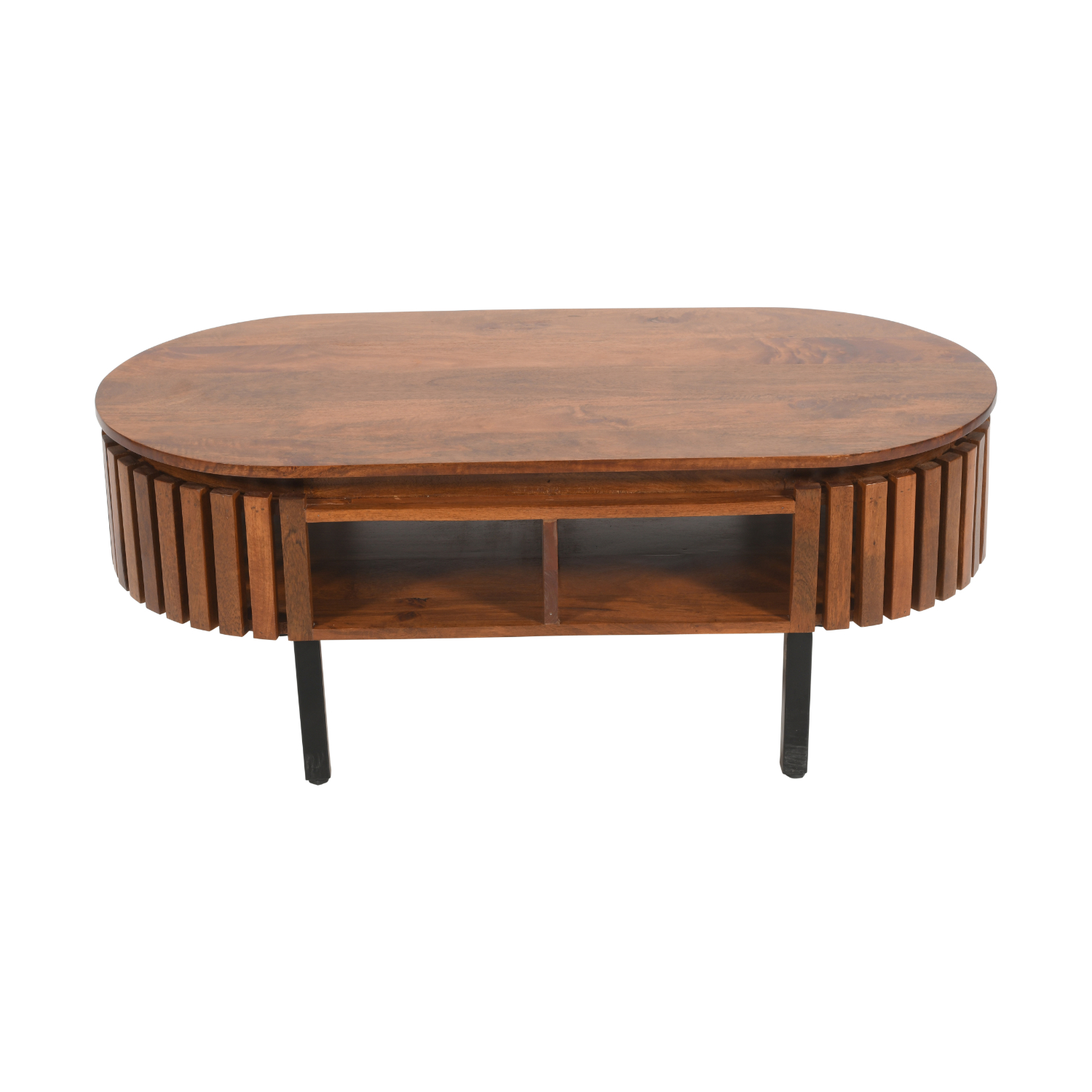 Slatted Mango Wood Coffee Table Rectangular - Image 2