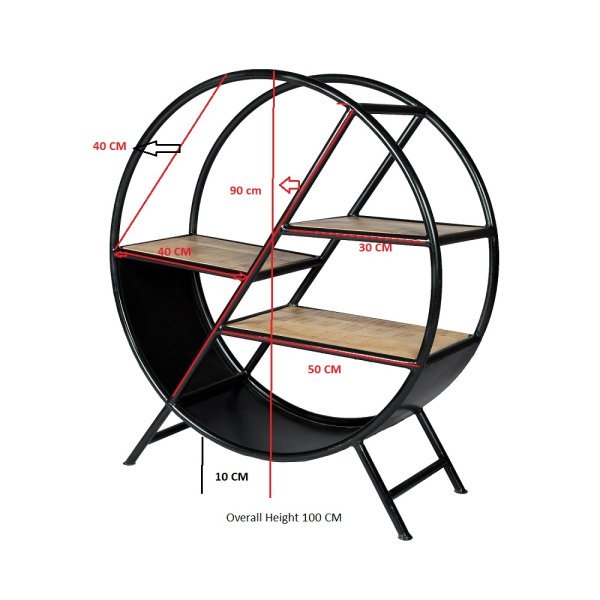 Cosmo Industrial Round Open Bookcase - Image 3