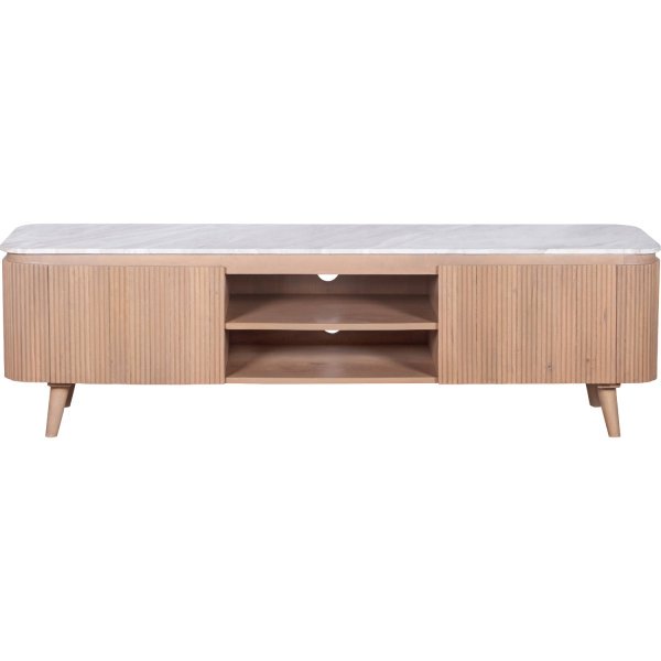 Ashford Natural Marble & Wood Large Tv Cabinet