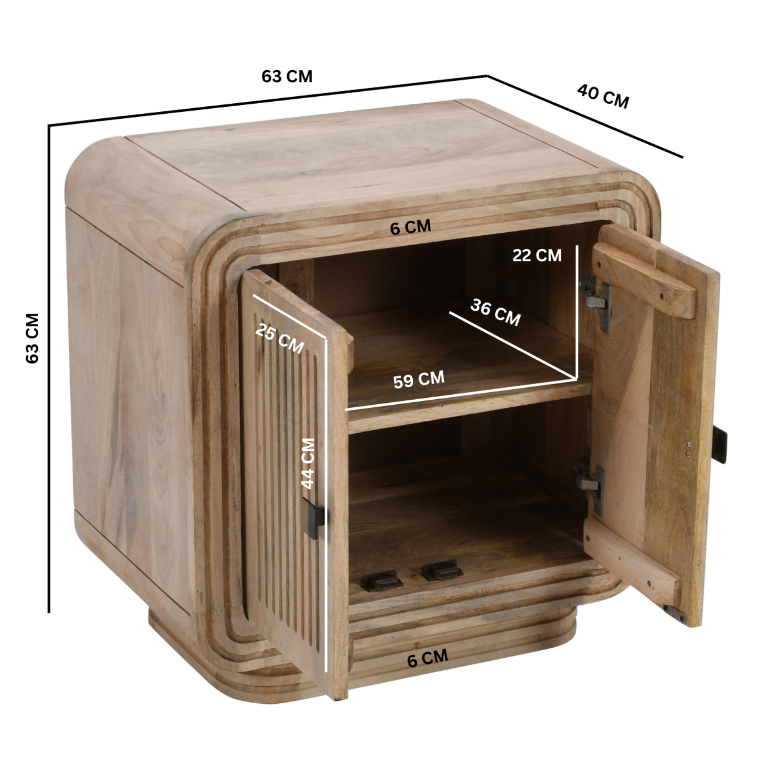 Hudson Carved Mango Wood Mini Sideboard - Image 5