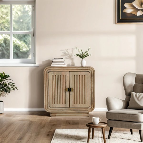 Hudson Carved Mango Wood Mini Sideboard - Image 6