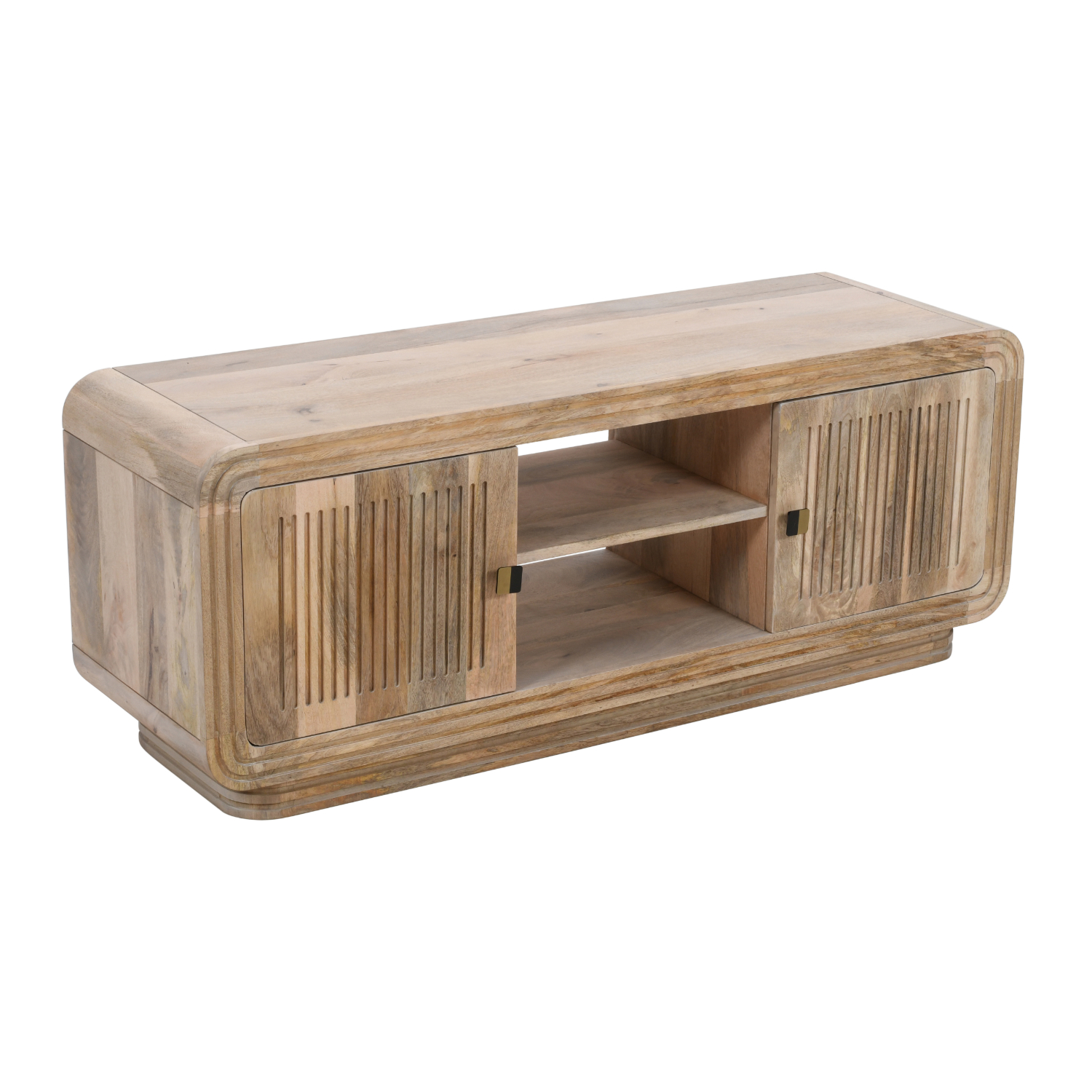Hudson Carved Mango Wood 2 Doors TV Cabinet - Image 2