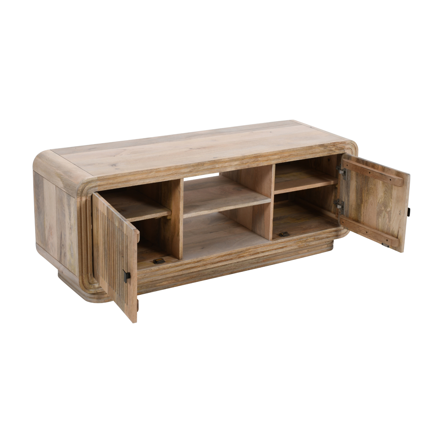 Hudson Carved Mango Wood 2 Doors TV Cabinet - Image 3