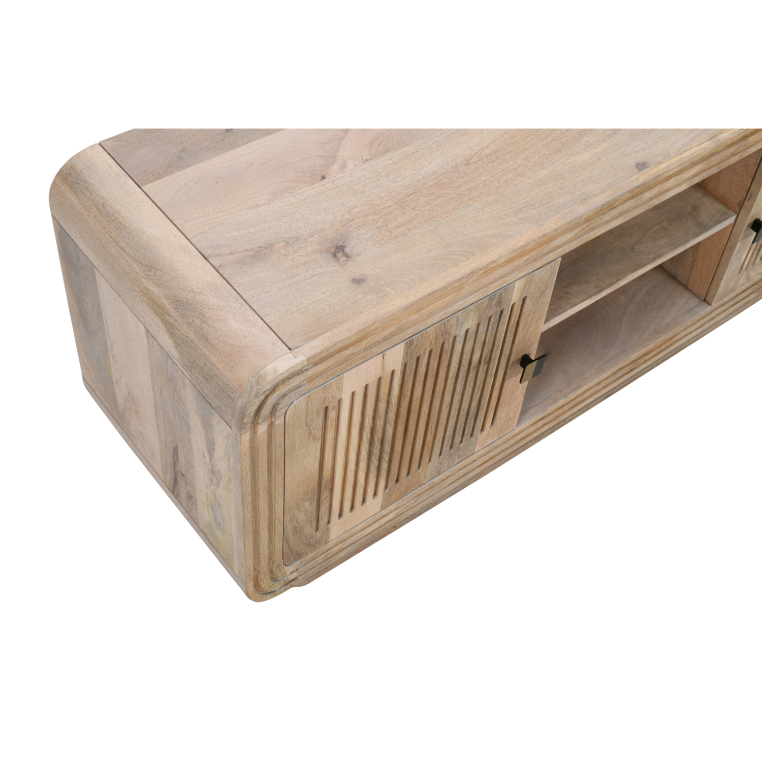 Hudson Carved Mango Wood 2 Doors TV Cabinet - Image 4