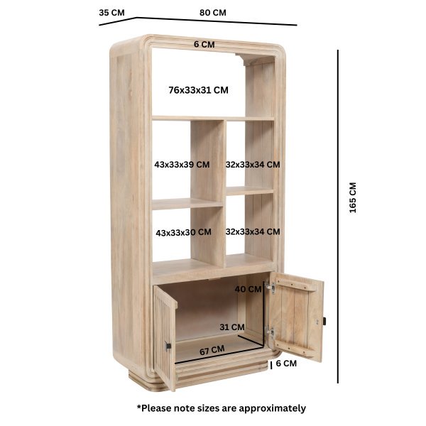 Hudson Carved Mango Wood Bookcase - Image 5