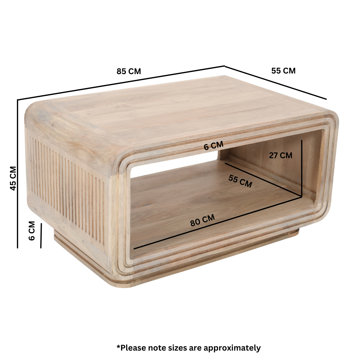 Hudson Carved Mango Wood Coffee Table - Image 5