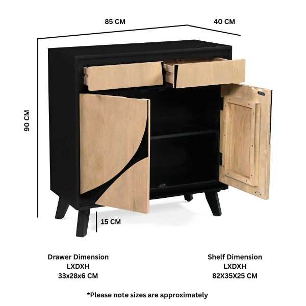 Boho Wood 2 Door Sideboard - Image 8