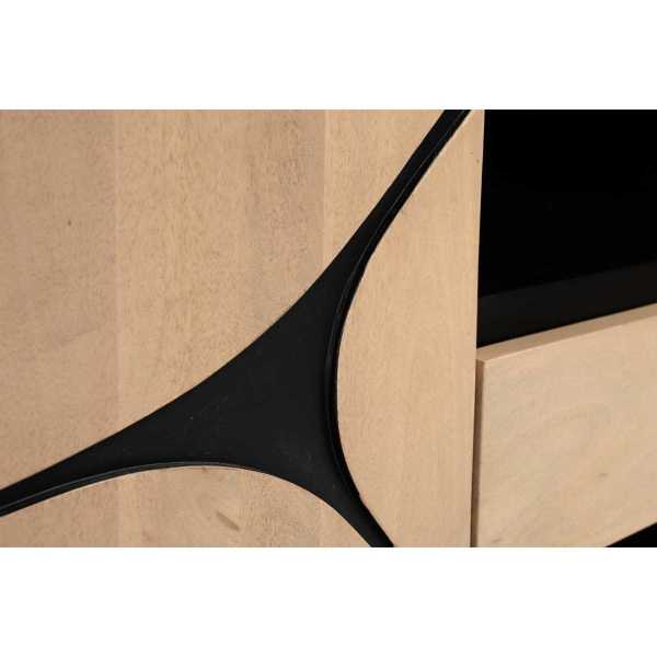 Boho Solid Wood Tv Cabinet With Wooden Legs - Image 5