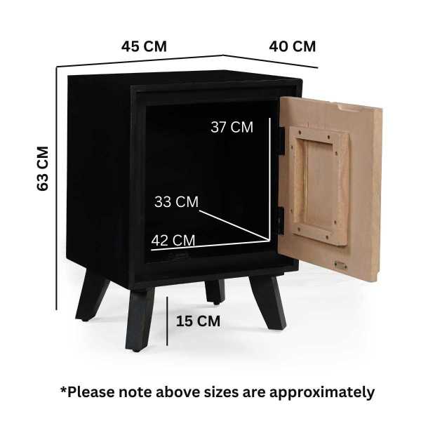 Boho Solid Wood Bedside Table - Image 6