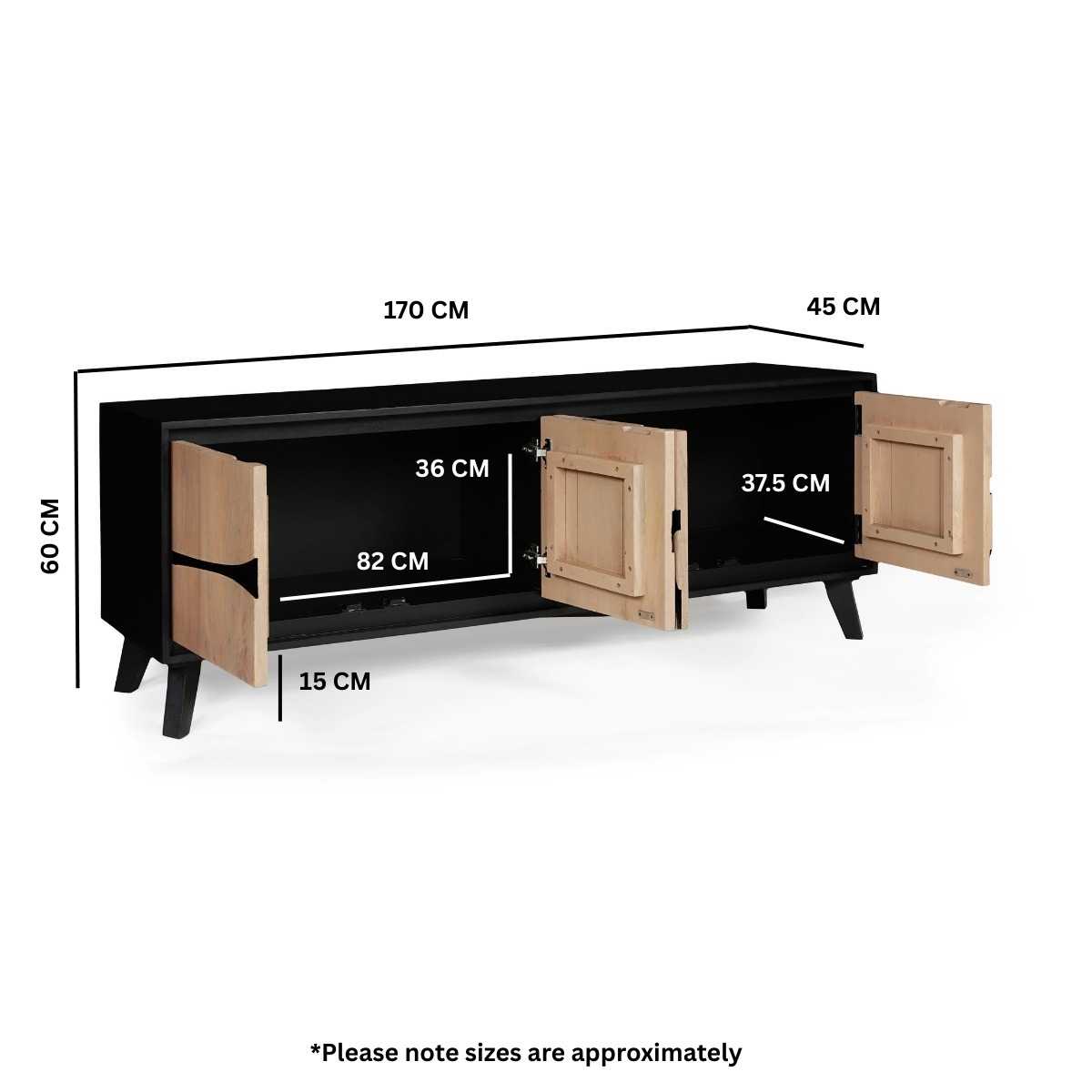 Boho Large Low Board TV Cabinet - Image 8