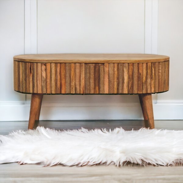 Solid Mango Wood Oak Finished Mokka Coffee Table
