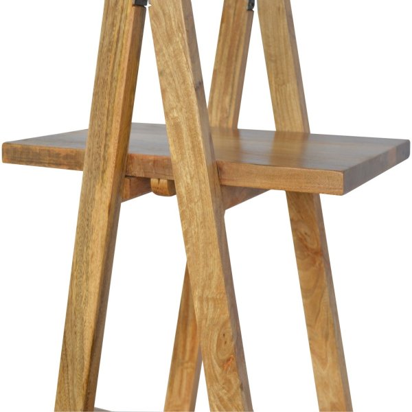 Solid Mango Wood Oak Finished Ladder Style Open Display Unit - Image 8