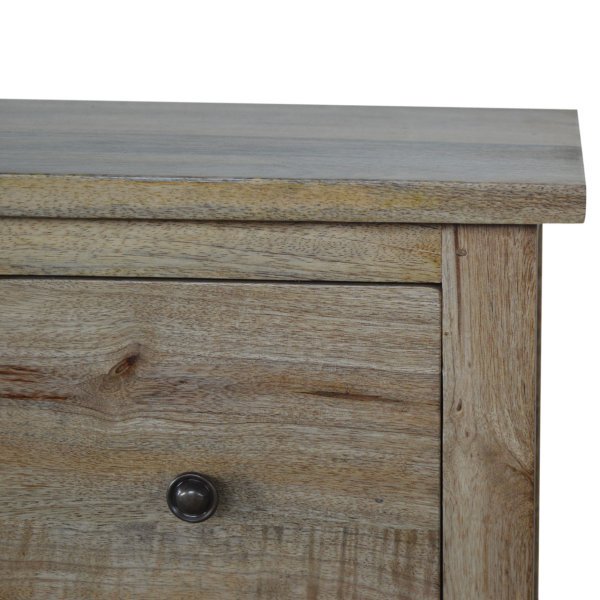 Solid Mango Wood Oak Finished Four Door Mini Cabinet - Image 5