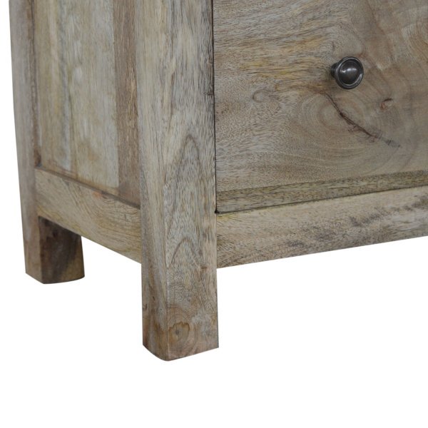 Solid Mango Wood Oak Finished Four Door Mini Cabinet - Image 7