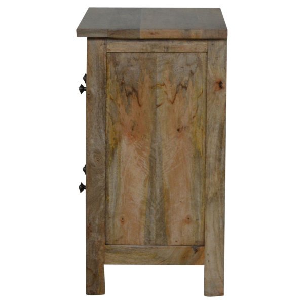 Solid Mango Wood Oak Finished Four Door Mini Cabinet - Image 8