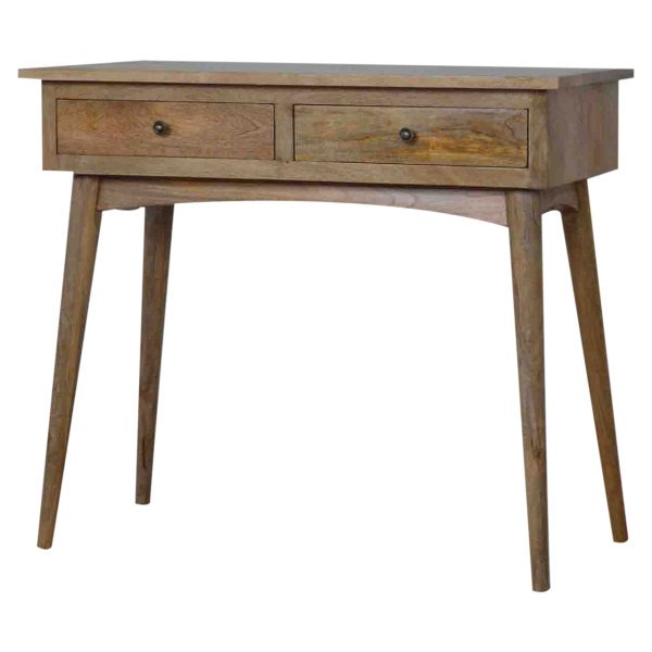 Solid Mango Wood Hallway 2 Drawer Console Table - Image 2