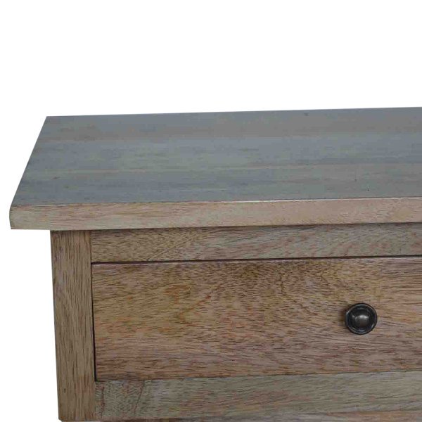 Solid Mango Wood Hallway 2 Drawer Console Table - Image 5