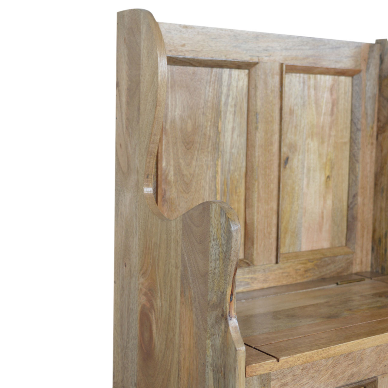 Solid Mango Wood Small Monks Storage Bench - Image 6