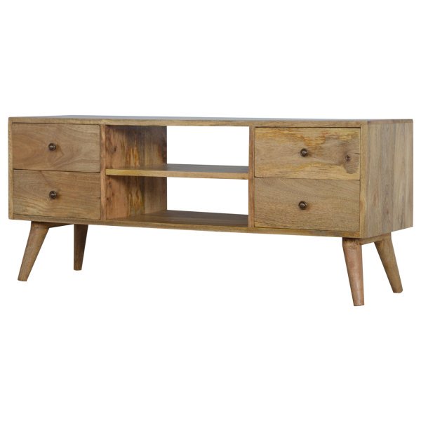 Solid Mango Wood Nordic Entertainment Unit - Image 3