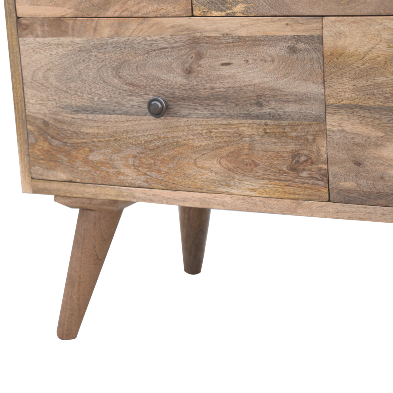 Solid Mango Wood Mango Wood Scandinavian Four Drawer Media Unit - Image 5