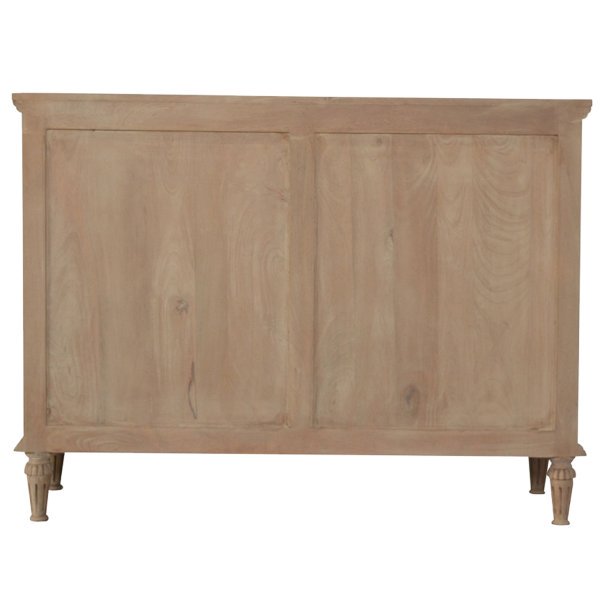 Solid Mango Wood Sun Bleached Finished 6 Drawer Chest of Drawers - Image 7