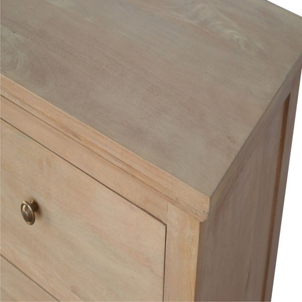 Solid Mango Wood Sun Bleached Finished 6 Drawer Chest of Drawers - Image 8